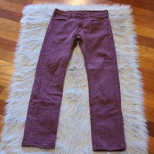 Levi's mens 513 maroon jeans size 32x34